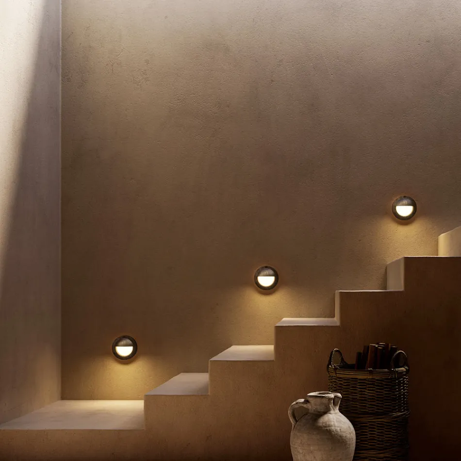 Rund væglampe af messing med valgfri detalje - båd Viadurini