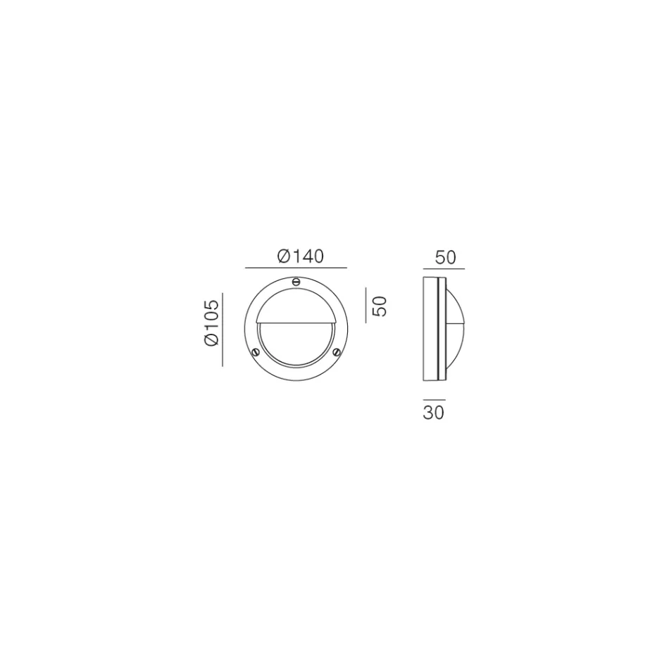 Rund væglampe af messing med valgfri detalje - båd Viadurini