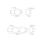 Væg- eller loftslampe i aluminium og hvid mundblæst glaslampe - Alma Viadurini