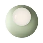 Væg- eller loftslampe i aluminium, metal og hvid glaslampe - Luma Viadurini