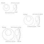 Væg- eller loftslampe i aluminium, metal og hvid glaslampe - Luma Viadurini