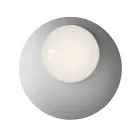 Væg- eller loftslampe i aluminium, metal og hvid glaslampe - Luma Viadurini