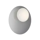 Væg- eller loftslampe i aluminium, metal og hvid glaslampe - Luma Viadurini