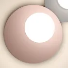 Væg- eller loftslampe i aluminium, metal og hvid glaslampe - Luma Viadurini