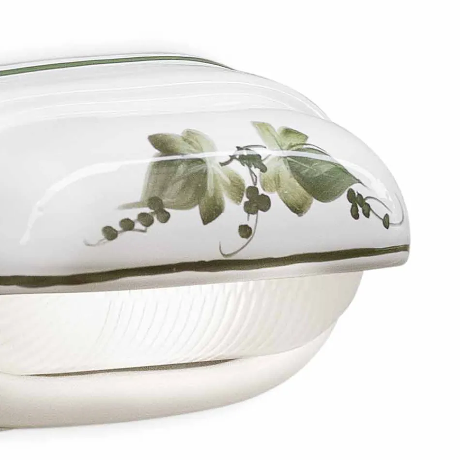 Vandret udendørs væglampe i keramiske håndmalede blomster - Brindisi Viadurini