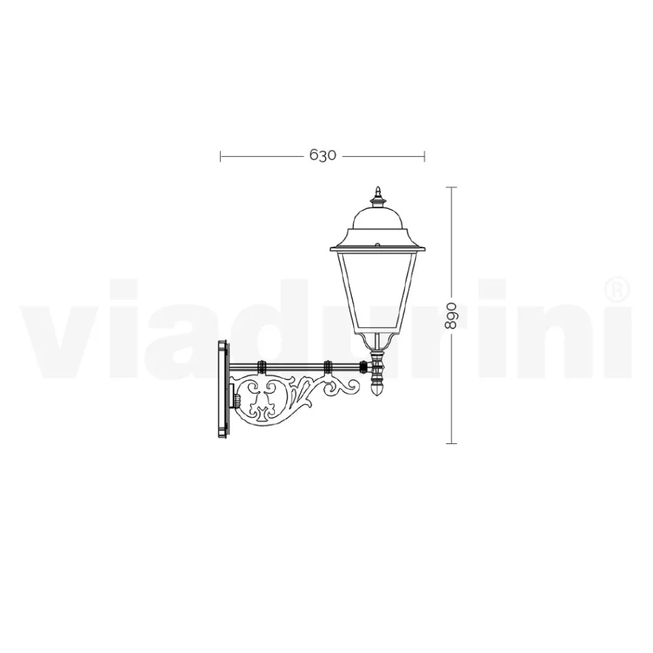 Udendørs væglampe i aluminium og glas Made in Italy Vintage - Bonaria Viadurini