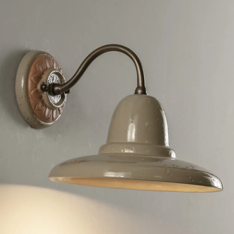 Rund håndværkshaveapplikation i Galestro Made in Italy - Toscot Spoleto Viadurini