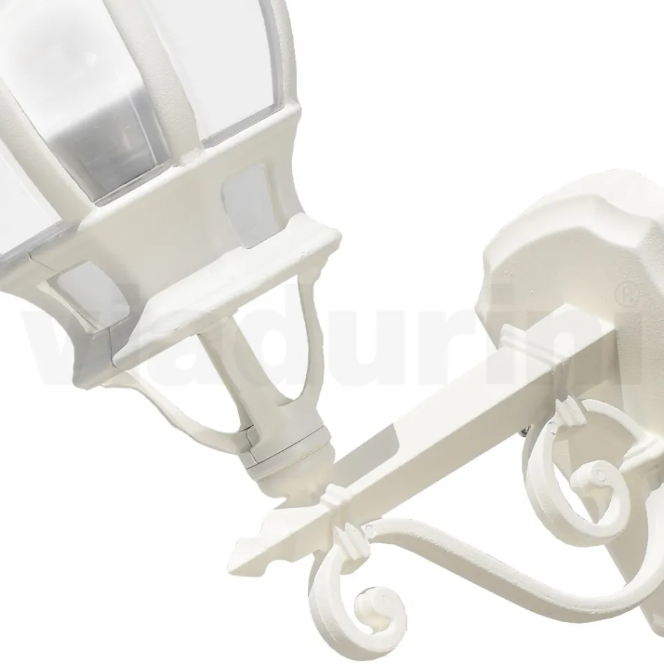 Vintage stil udendørs væglampe i hvid aluminium lavet i Italien - Dodo Viadurini