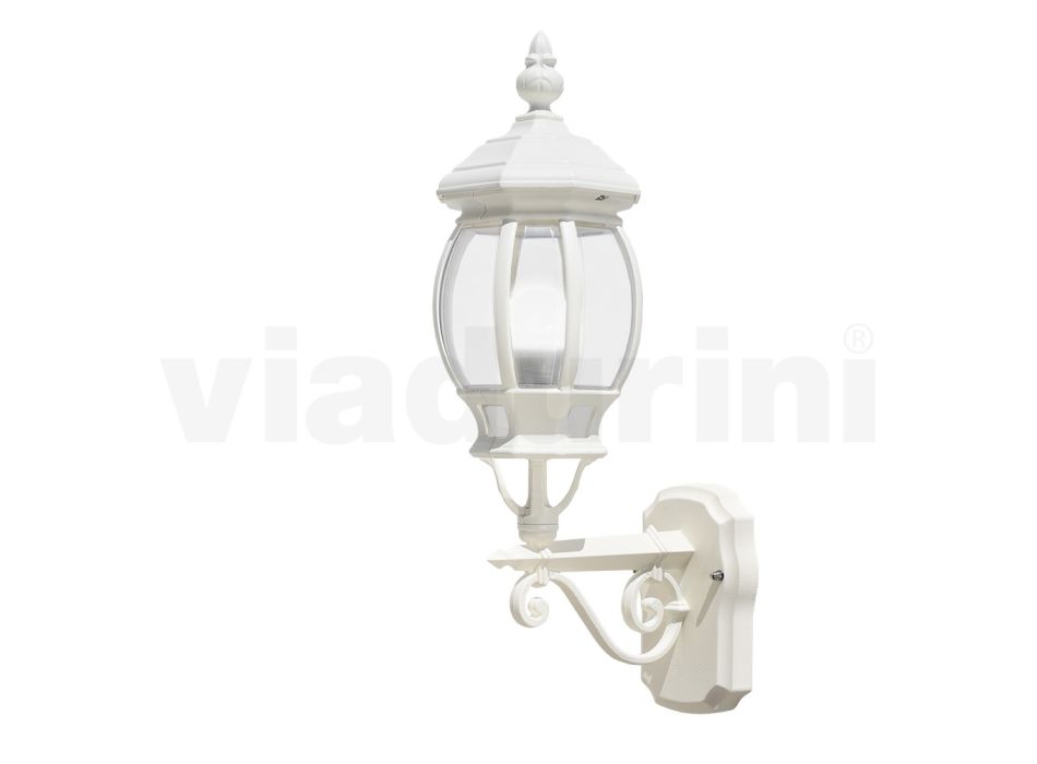 Vintage stil udendørs væglampe i hvid aluminium lavet i Italien - Dodo Viadurini