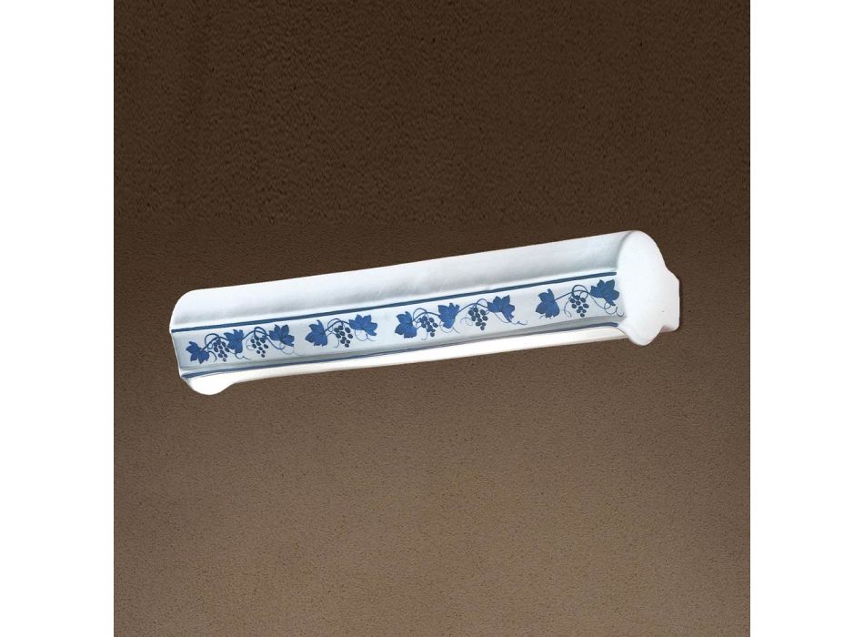 2 lys rørformet væglampe i håndmalet dekoreret keramik - Trieste