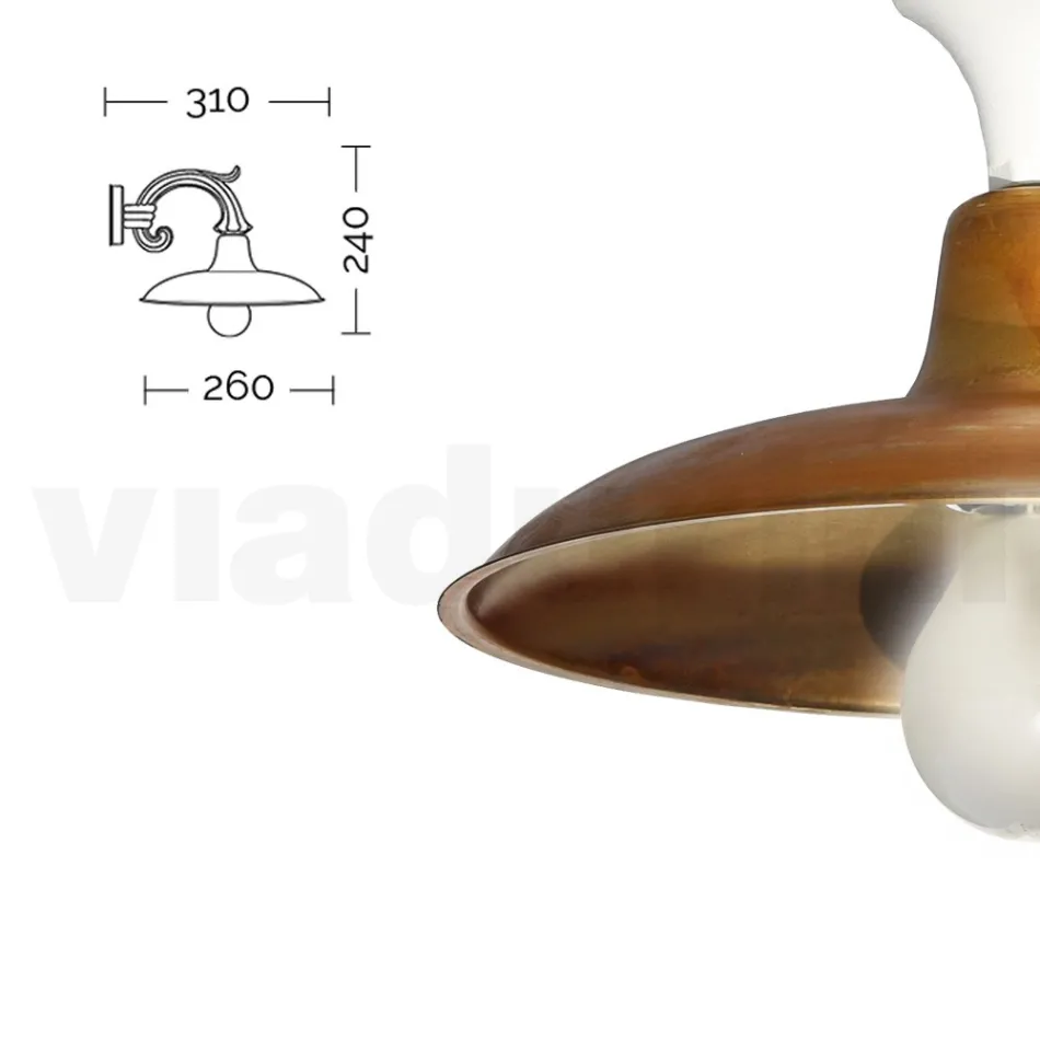 Vintage haveapplikation i aluminium og messing lavet i Italien - Adela Viadurini