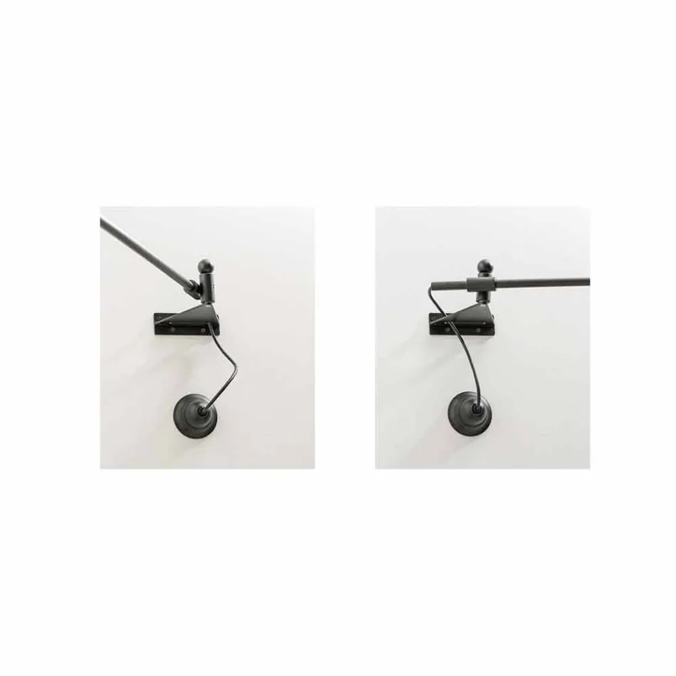 Væglampe i vintage messing med bevægelig arm - Meridiana Aldo Bernardi Viadurini