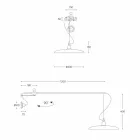 Væglampe i vintage messing med bevægelig arm - Meridiana Aldo Bernardi Viadurini