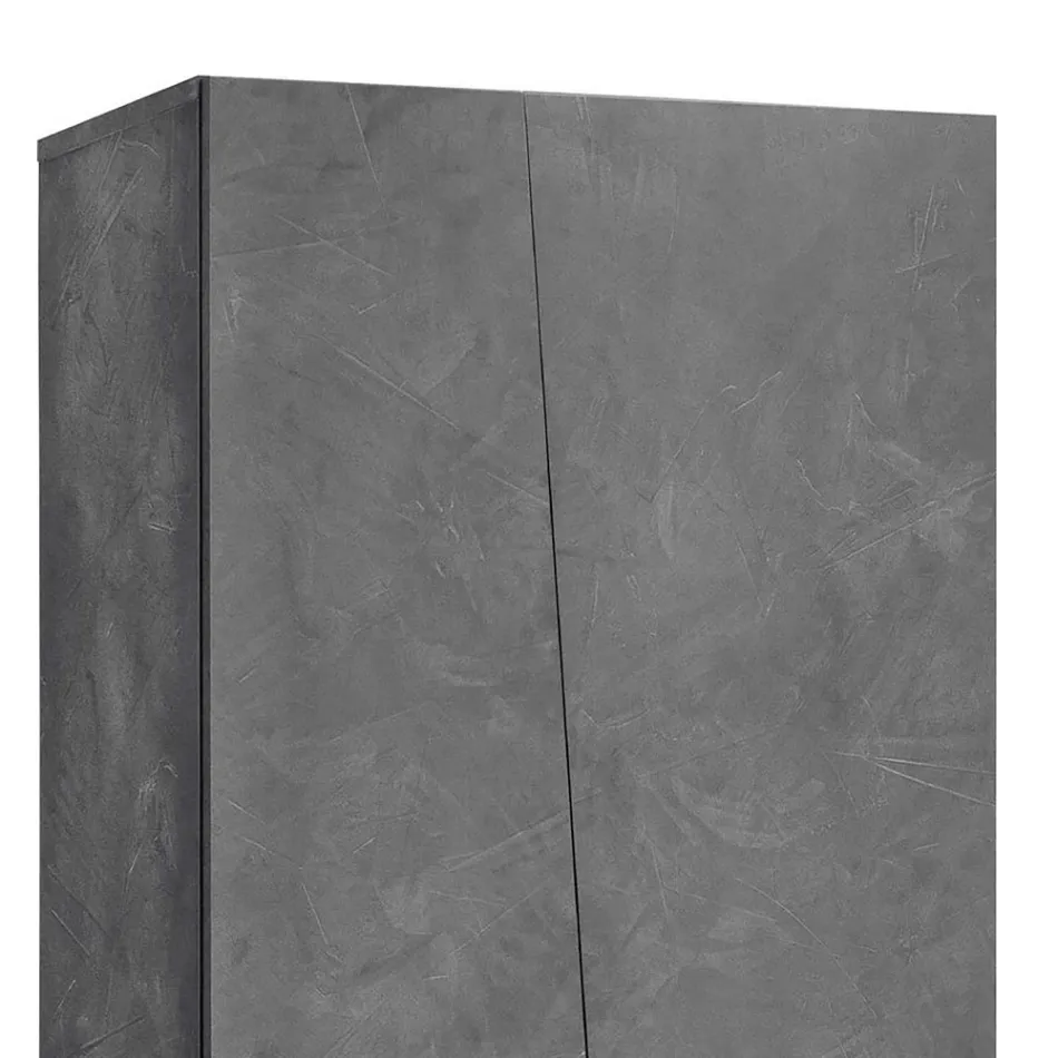 2-dørs garderobeskab i bæredygtigt hvidt eller skifermelamintræ - Joris Viadurini