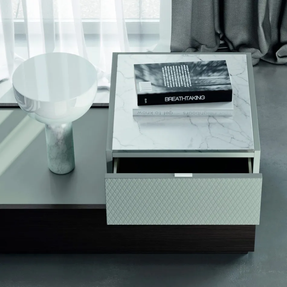 Soveværelsesmøbler med 7 elementer moderne stil fremstillet i Italien - Polynesien Viadurini