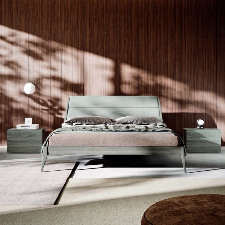 Dobbelt soveværelsesmøbler med 4 elementer fremstillet i Italien - Lucania Viadurini