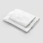 Hvide bomuldsfrottéhåndklæder med blonder 2 stykker italiensk luksus - bryllupper Viadurini
