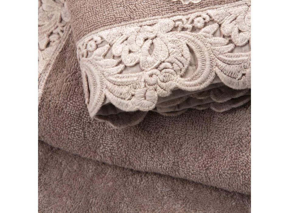 Ansigts- og gæstehåndklæder og badehåndklæde i Cotton Terry og Armonia Blonder - Frollo
