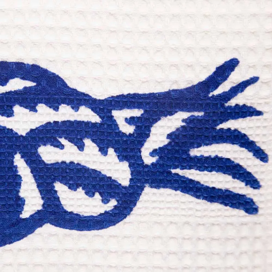 Håndlavet trykhåndklæde i et stykke bomuld fremstillet i Italien - mærker Viadurini