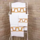 Et stykke italiensk bomuld håndtrykt kunsthåndklæde - mærker Viadurini