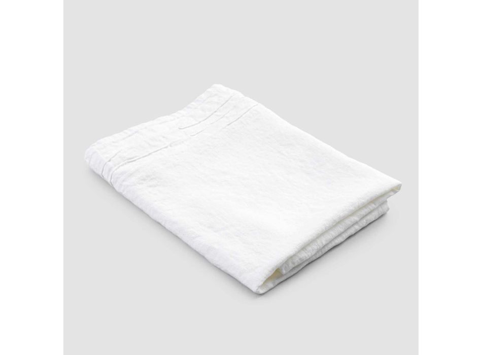 Italiensk håndlavet luksus hvidt tungt linned badehåndklæde - Jojoba Viadurini