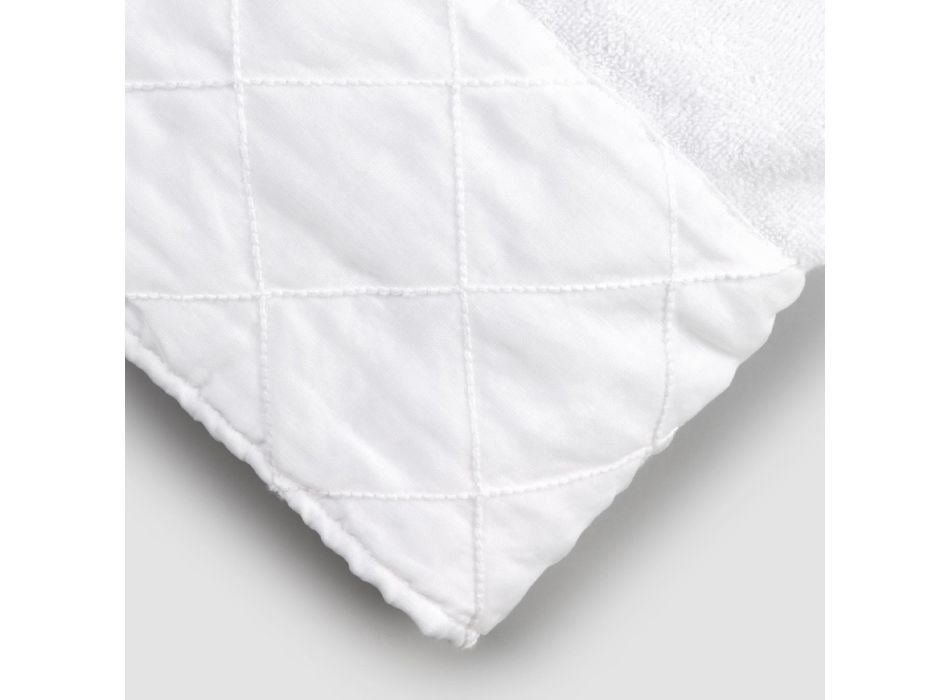 Ansigtshåndklæde i hvid bomuldsfrotté med geometrisk dekor - Gimmy Viadurini