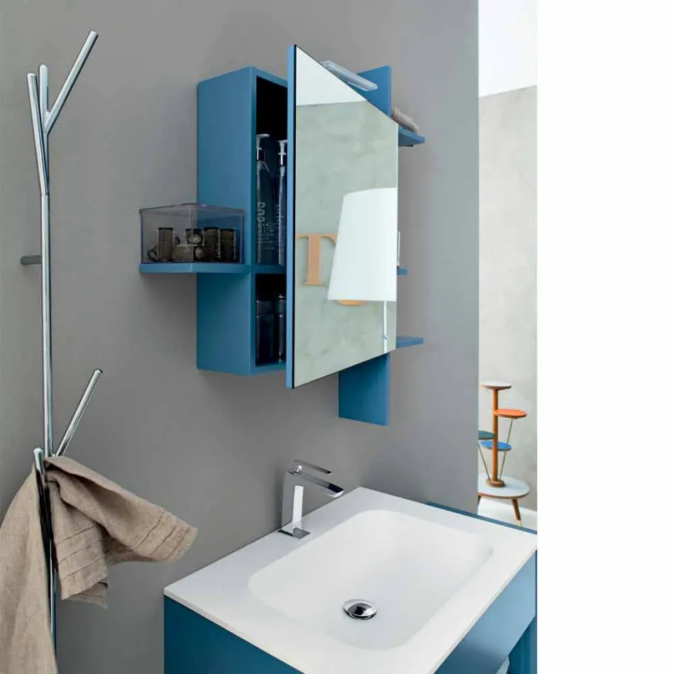 Moderne gulvbelægningsstativ i hvid eller krommetal - Kottac Viadurini