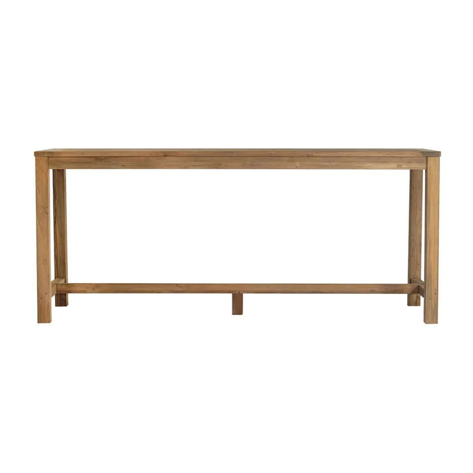 Udendørs Bardisk 250x70 cm Fremstillet af Genbrugsteaktræ - Udsigt Viadurini