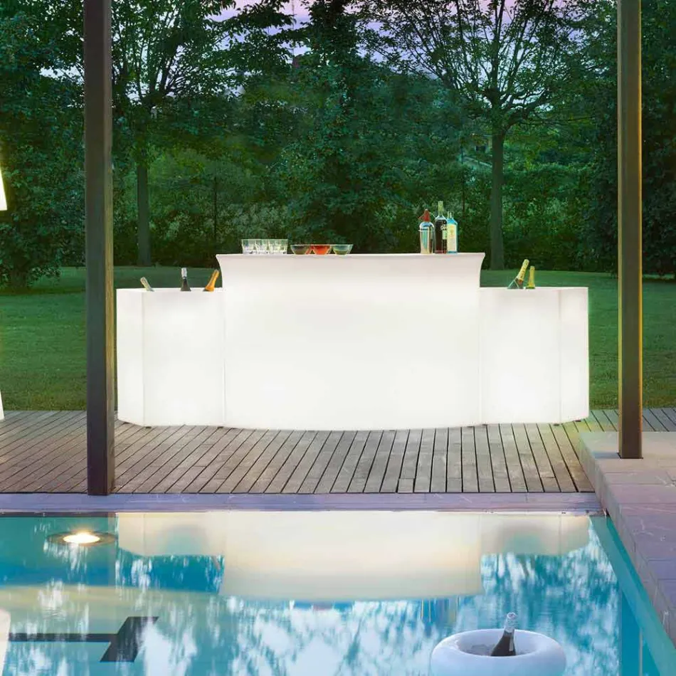 Bright bar counter Moderne stil Slide Break Bar lavet i Italien Viadurini