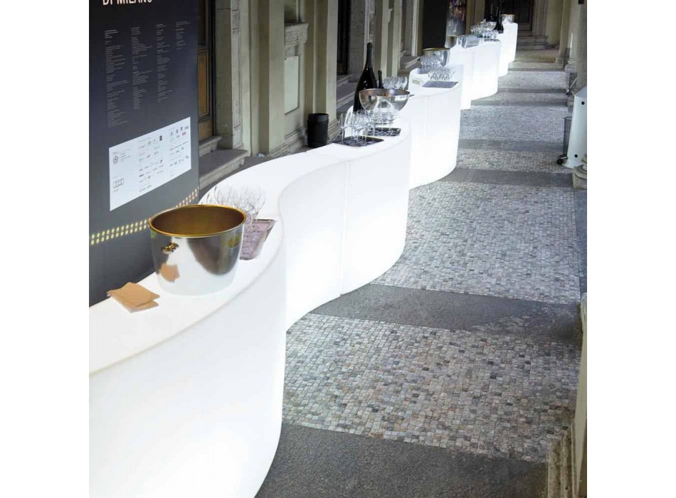 Modular bar counter Slide Snack Hvid lyst bar lavet i Italien Viadurini