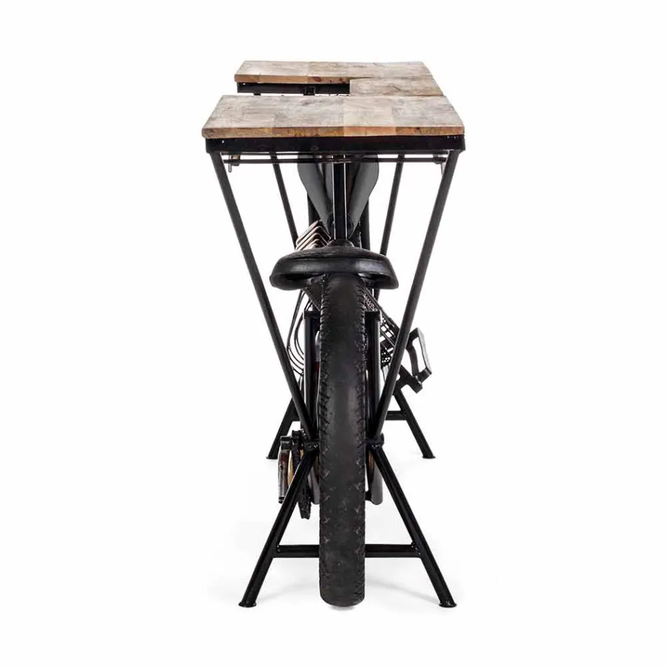 Konsolstang til moderne design i motorcykel i mangotræ og stål - sjalot Viadurini