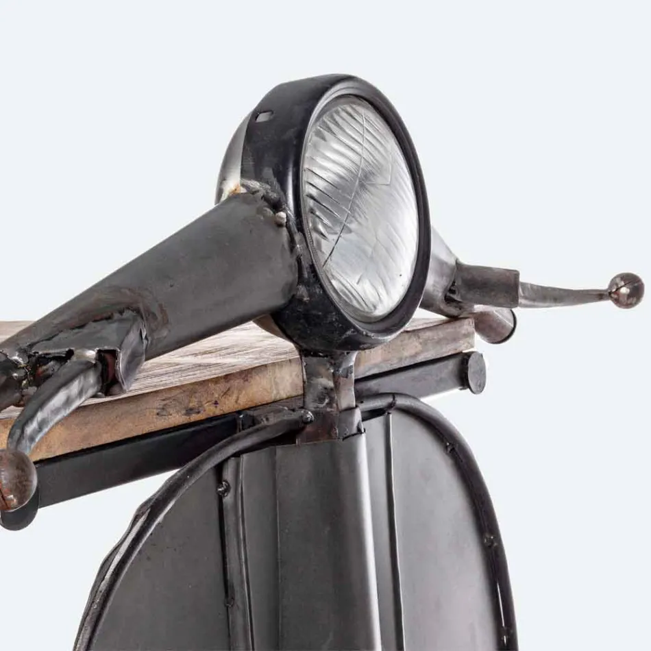 Stangkonsol i mangotræ og Vespa i stål af moderne design - sjalot Viadurini