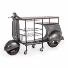 Stangkonsol i mangotræ og Vespa i stål af moderne design - sjalot Viadurini