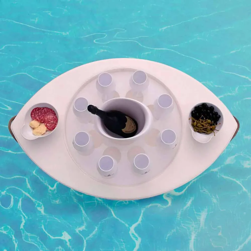 Trona sejlads hvid økologisk læder floating bar lavet i Italien Viadurini