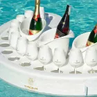 Bar ved pool Trona imiteret læder hvid nautiske og plexiglas Viadurini