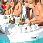 Bar ved pool Trona imiteret læder hvid nautiske og plexiglas Viadurini