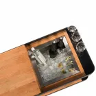 Moderne mobil bar på hjuldesign med træ- og stålbord - Giancalliope Viadurini