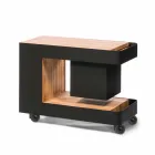 Moderne mobil bar på hjuldesign med træ- og stålbord - Giancalliope Viadurini