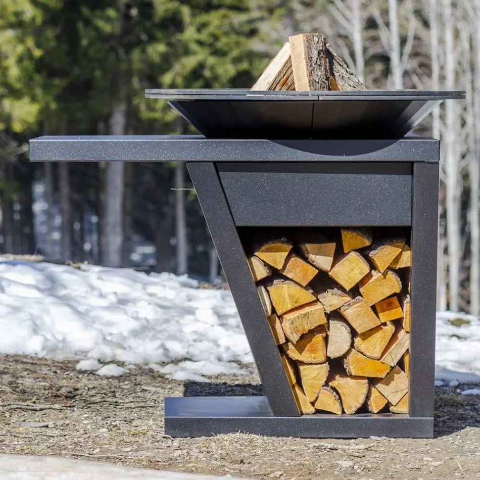 Med kogeplade og træholderrum - Giorgione Viadurini