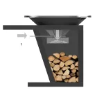 Med kogeplade og træholderrum - Giorgione Viadurini