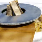 Træforbrændende grill med kogeplade og træholderrum - Ferran Viadurini