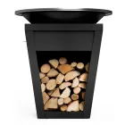 Træforbrændende grill med kogeplade og træholderrum - Ferran Viadurini