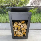 Træforbrændende grill med kogeplade og træholderrum - Ferran Viadurini