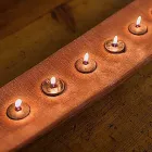 Voksbåd med brune eller elfenbenslys medfølger Made in Italy - Ludvig Viadurini