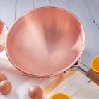 Håndtinnet kobber Bastardella med træhåndtag 30 cm - Giampiero Viadurini