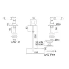 3 hullers bidetmixer med intern messinglevering lavet i Italien - Noriana Viadurini