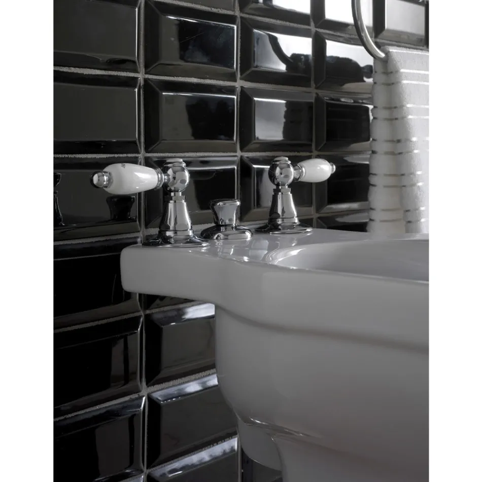 3 hullers bidetmixer med intern messinglevering lavet i Italien - Noriana Viadurini