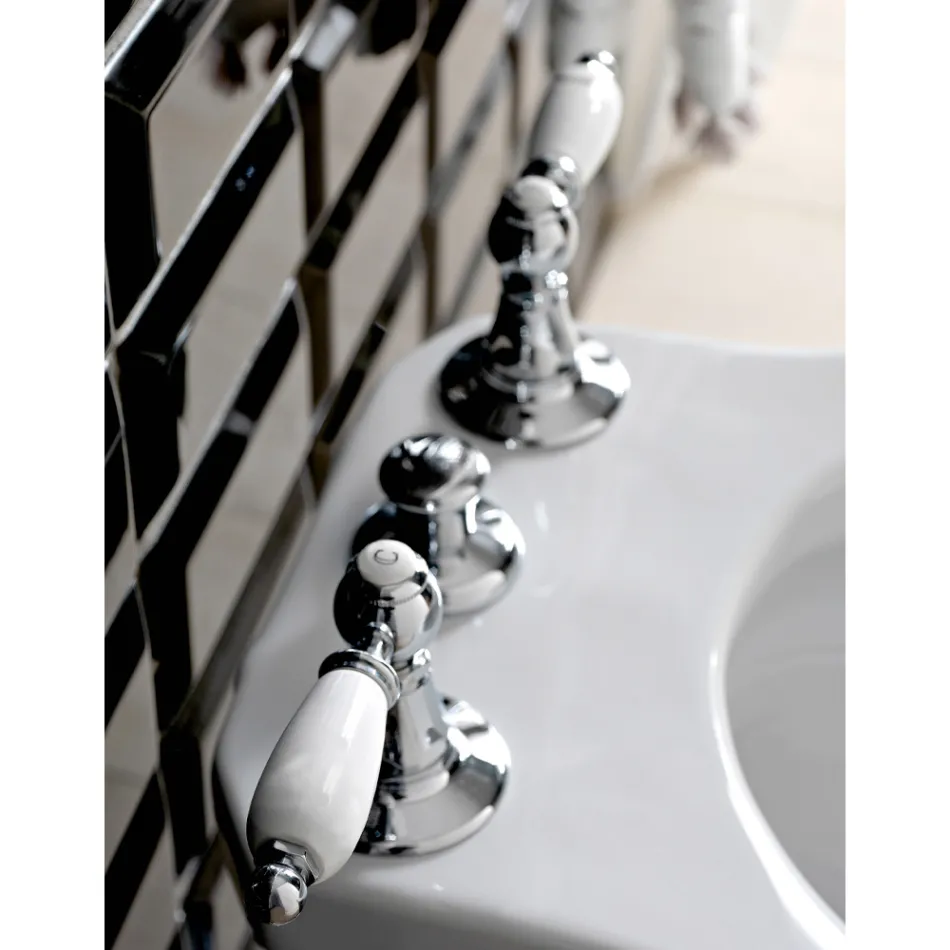 3 hullers bidetmixer med intern messinglevering lavet i Italien - Noriana Viadurini