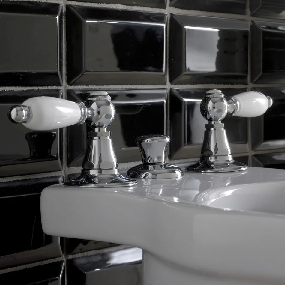 3 hullers bidetmixer med intern messinglevering lavet i Italien - Noriana Viadurini