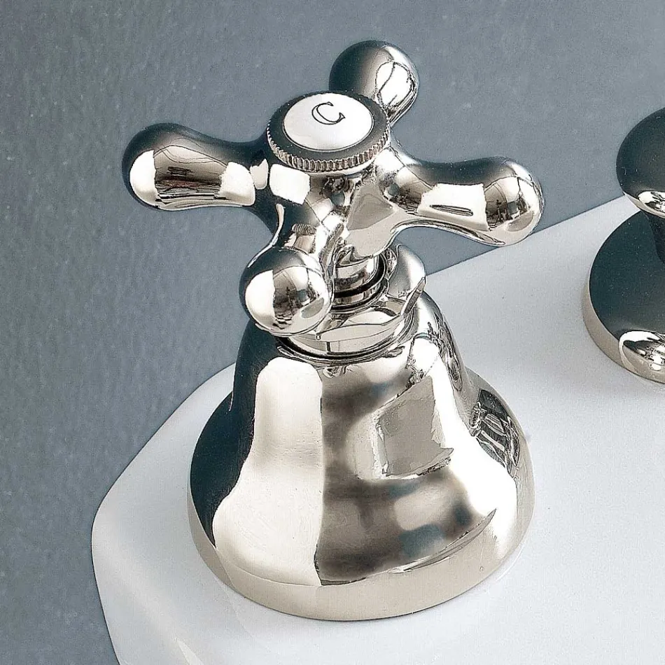 3 hullers bidet mixer afløb intern levering Håndlavet messing - Ercolina Viadurini